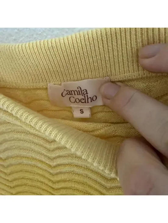 Revolve x Camila Coelho Avalon Knit Mini Skirt in Yellow Ombre Sz S - Picture 4 of 5